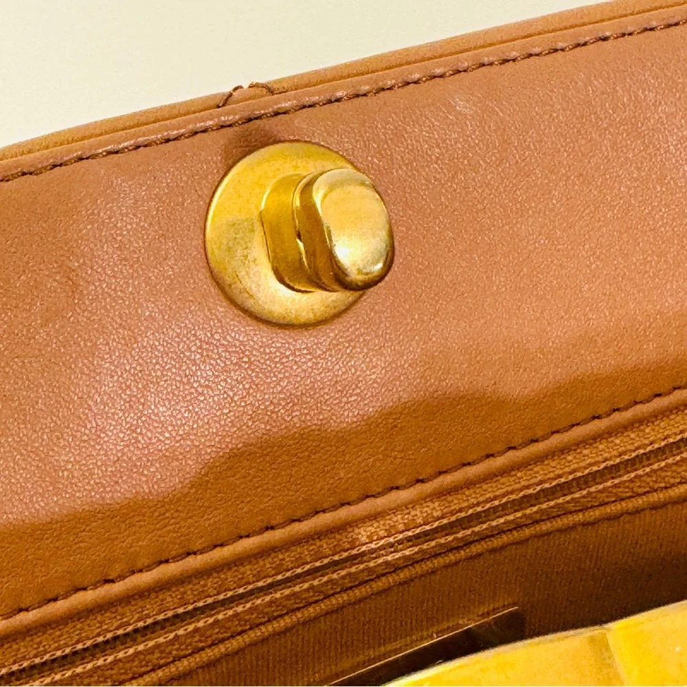 CHANEL Lambskin Quilted Leather Shopping Bag in Light Caramel Brown - Picture 12 of 16